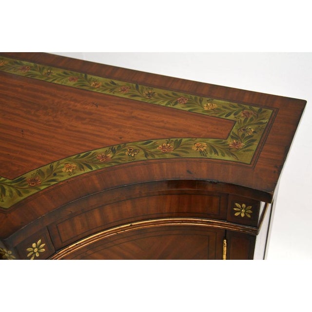 Brown Sheraton Painted Satinwood Sideboard, 1950s For Sale - Image 8 of 11