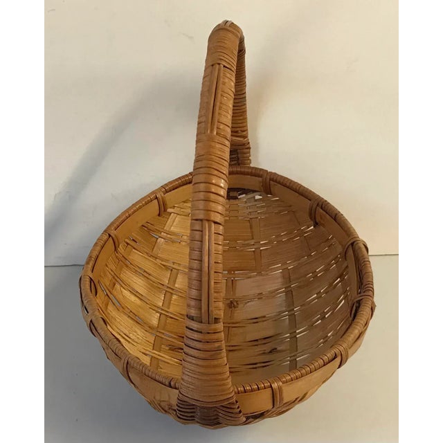 Boho Chic Vintage Handled Basket For Sale - Image 3 of 8