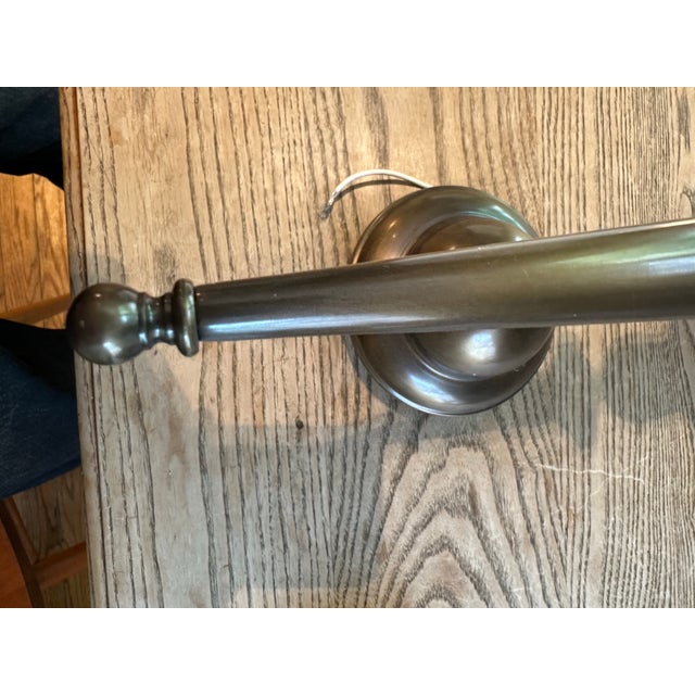 Vintage Brass Wall Sconce With Vintage Frosted Shade For Sale - Image 4 of 6