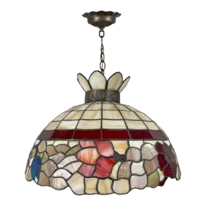 Tiffany Style Art Nouveau Stained Glass Multicolor Pendant or Chandelier