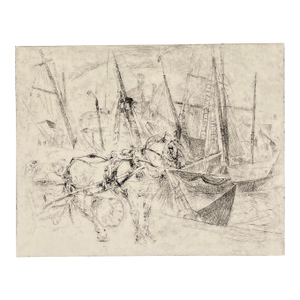 1920s William Meyerowitz Docks Etching