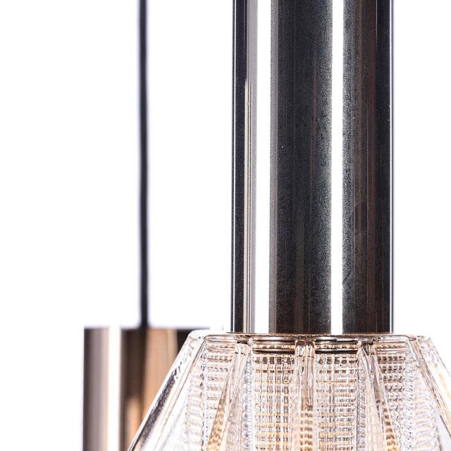 1970s Minimalist Cascade Lamp with Five Faceted Glass Shades and Chrome, 1970s For Sale - Image 5 of 8