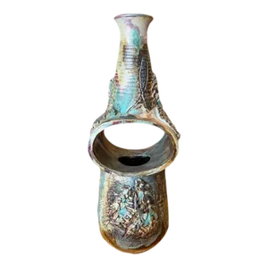 Large Vintage Oscar Bucher Ikebana Pottery Vase, Signed
