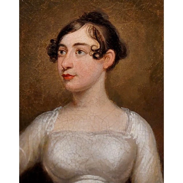 English 18th Century English School -Portrait of Mary Elwell -Oil Painting For Sale - Image 3 of 11