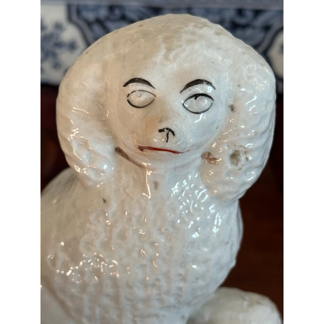 Antique Staffordshire Poodle With Puppies Dog Figurine With Pups For Sale - Image 4 of 9