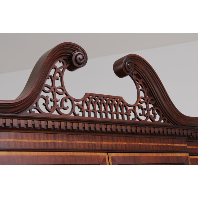 Councill Craftsmen Flame Mahogany 4 Door Breakfront Bookcase For Sale - Image 10 of 16