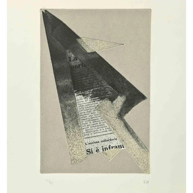Abstract Composition is a etching and embossing realized by Hans Richter. Monogrammed in the lower part....