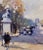 1940s Andre Michel -1940s Champ Elysees Parisian Scene-Oil Painting For Sale - Image 5 of 9