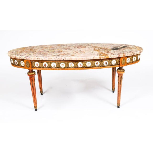 Vintage French Giltwood Coffee Table with Marble Top, 1950s For Sale - Image 4 of 18