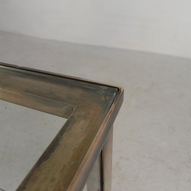 Glass Counter Display Case with a Brass Frame and Glass Shelves, 1930s For Sale - Image 17 of 18