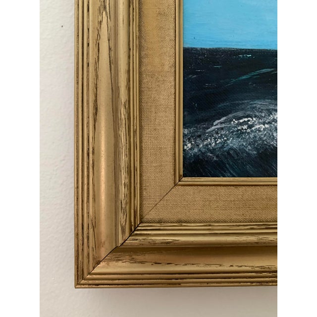 Traditional 2020's Impressionist Style Original Seascape Painting, Framed For Sale - Image 3 of 4