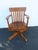 Early 1900s Tiger Oak Swivel Adjustable Office Desk Side Accent Chair 6663 For Sale - Image 15 of 16