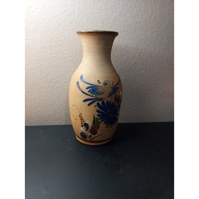 GORGEOUS Signed Tonala Mexican Folk Art 11" Unglazed Palace Vase. This stunning 11" unglazed palace vase is a true...