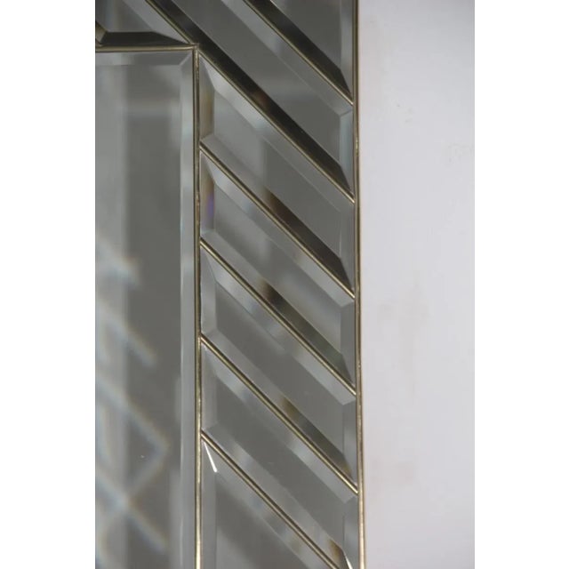 Mid-Century Modern Mid-Century Italian Brass and Crystal Mirror, 1970s For Sale - Image 3 of 12