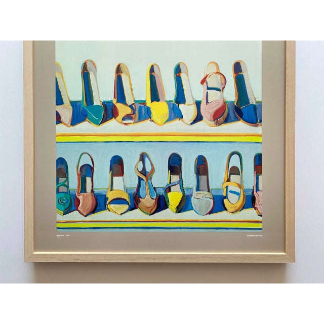 Mid-Century Modern Wayne Thiebaud Vintage 1981 Pop Art Lithograph Print Framed Museum Exhibition Poster " Shoe Rows " 1975 For Sale - Image 3 of 12