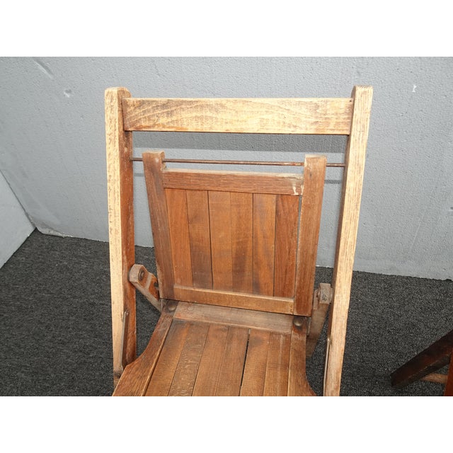 Antique Wooden Folding Child Chair or Doll Chair ~ French Farmhouse Chic For Sale - Image 4 of 8