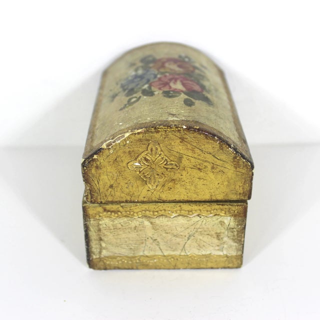 Vintage Florentine Domed Trinket Box Gold Italian Ornate Gilt, Wood For Sale - Image 4 of 9