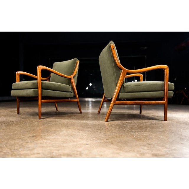 Pair of Sculptural Armchairs by Giuseppe Scapinelli in Caviúna Wood & Mohair, Brazil, 1950s For Sale - Image 9 of 15