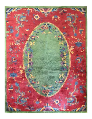 Antique Dragon Art Deco Chinese Rug