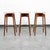 1960s Mid Century Modern Bar Stools Set 3 Attributed to Albert Parvin Off White Solid Walnut Danish For Sale - Image 5 of 12