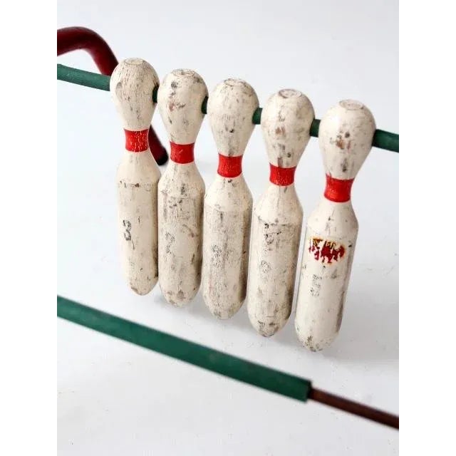 Red Vintage Five Pins Bowling Game For Sale - Image 8 of 9