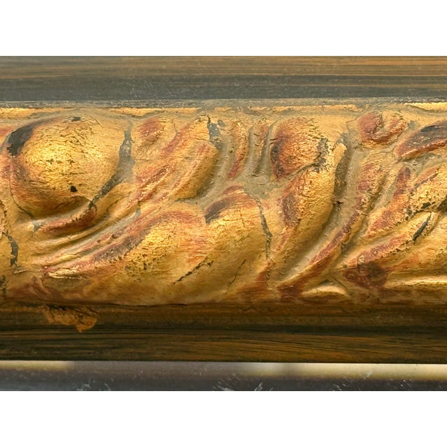 Gold Custom Design Horizontal Carved Frame Wall Mirror For Sale - Image 8 of 12