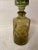 Vintage Art Glass Italian 1960's Decanter with stopper in olive green color. Bottle has concave circles, typical of the...