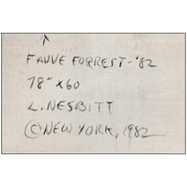 1980s 1982 Fauve Forrest Oil Painting on Canvas Lowell Nesbitt For Sale - Image 5 of 5