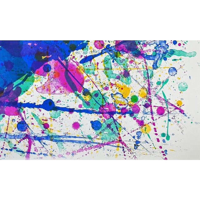 Untitled is an original artwork realized in 1980 by Sam Francis. Mixed colored lithograph on BFK Rives. Hand signed on...