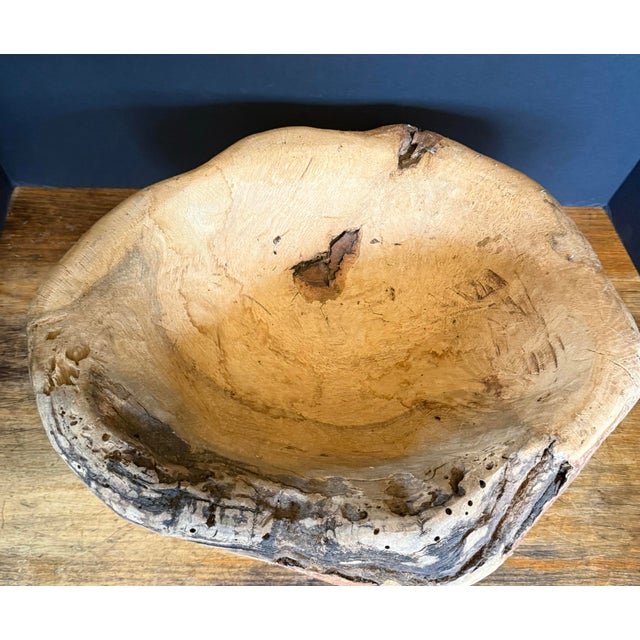 Live Edge Cherry Burl Wood Bowl Hand Crafted 16.25” X 14.5” X 7.75” Wv Basin For Sale - Image 4 of 12