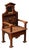 1880 Victorian Carved Mahogany Open-Back Monogram Armchair For Sale