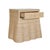 Contemporary Matthew Izzo Home Giselle Flared and Scallope Rattan One Drawer Side Table With Glass Top and Brass Knob For Sale - Image 3 of 6