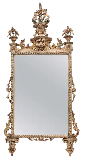 18th C. Italian Painted Giltwood Mirror