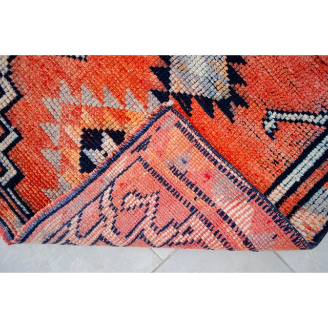 1960s Runner Kurdish Hand-Knotted Rug Hallway Decor Kitchen Floor Accent 3x12 Ft Approx For Sale - Image 11 of 16