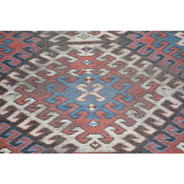 1900 - 1909 Antique Turkish Caucasian Hand Knotted Wool Rug, 4'2''x6'8'' For Sale - Image 5 of 5