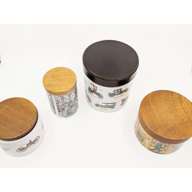 Ceramic, Wood & Leather Decorative Boxes, 1960s, Set of 4 For Sale - Image 14 of 18
