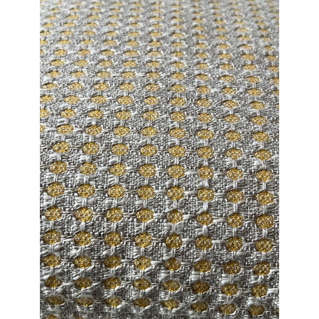 Calvin Fabrics Cane Texture” Daffodil Feather/Down Pillows - A Pair For Sale - Image 4 of 4
