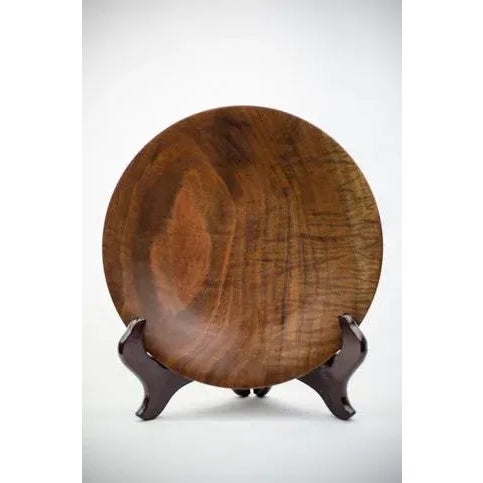 Custom Design fingered walnut plate with hand rubbed finish. Stand included.