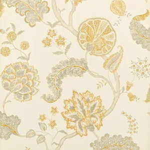 Sanderson Palampore Wallpaper in Silver/ Gold - a Sample