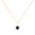 10K Yellow Gold Blue Sapphire and 3/8 Cttw Diamond Halo Jewelry Set (Earrings, Pendant & Ring) For Sale - Image 4 of 6
