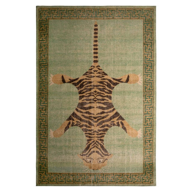 Rug & Kilim’s Tiger Runner Rug in Green, 3x10 For Sale In New York - Image 6 of 6