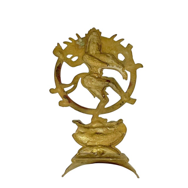 Vintage Brass Indian Nataraja Hindu God Figure For Sale - Image 4 of 7