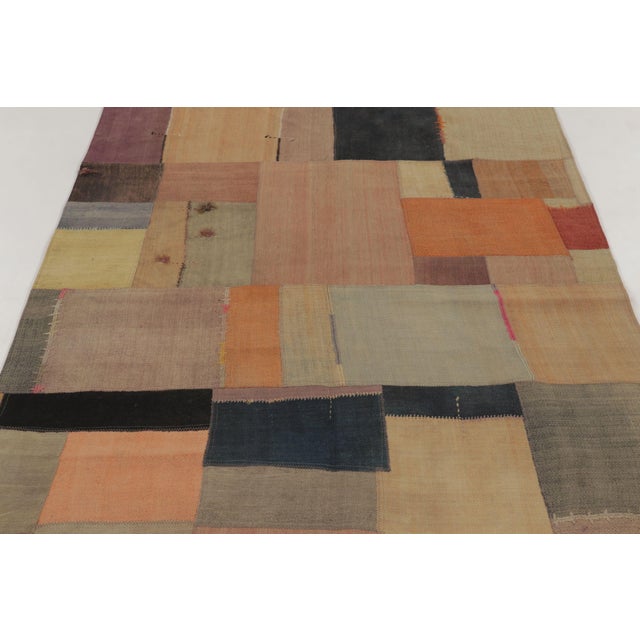 Rug & Kilim Vintage Turkish Patchwork Rug in Multicolor With Geometric Design - Rug & Kilim For Sale - Image 4 of 9