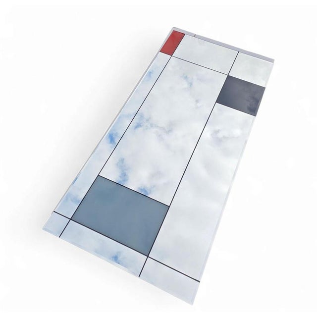 Silver Large Vintage Mondrian Mirror For Sale - Image 8 of 10