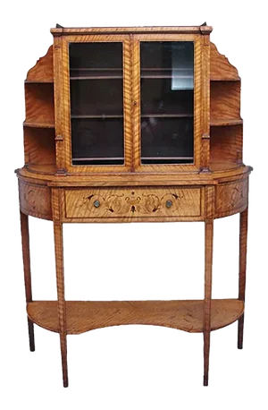 Satinwood Display Cabinet, 1800s