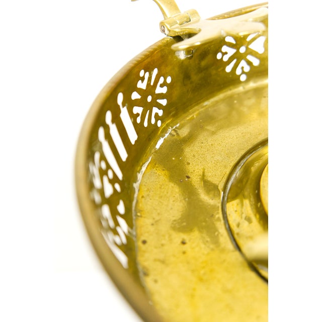 Metal Victorian Era Brass Kettle Floor Stand With Burner For Sale - Image 7 of 8