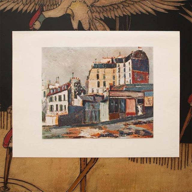 The School of Paris 1950s After Maurice Utrillo "Rue Ravignan", First Edition Period Print For Sale - Image 3 of 7