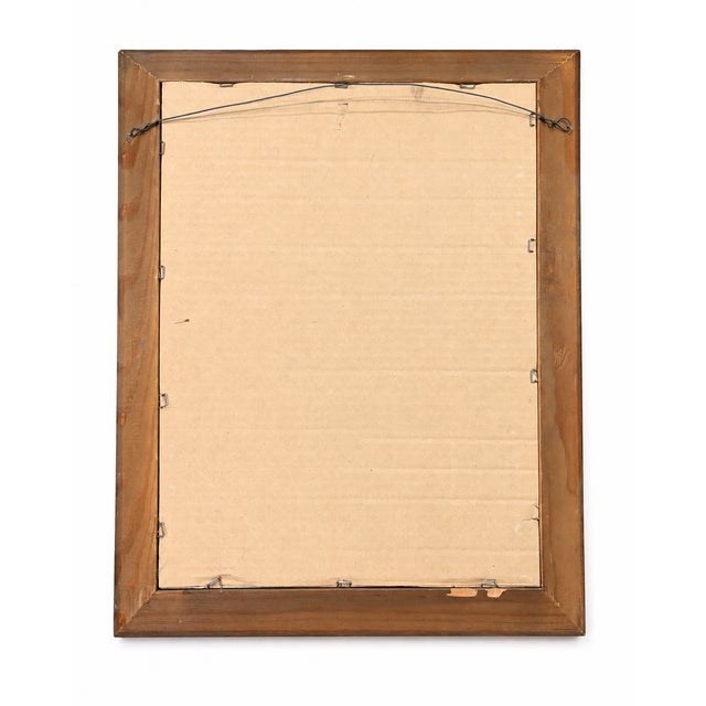 Vintage Mid-Century European Village Street Scene in Wood Frame For Sale - Image 11 of 12