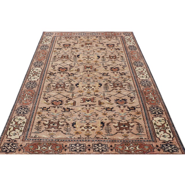 1950s Vintage Turkish Rug in Brown With Colorful Geometric Patterns, From Rug & Kilim For Sale - Image 5 of 8