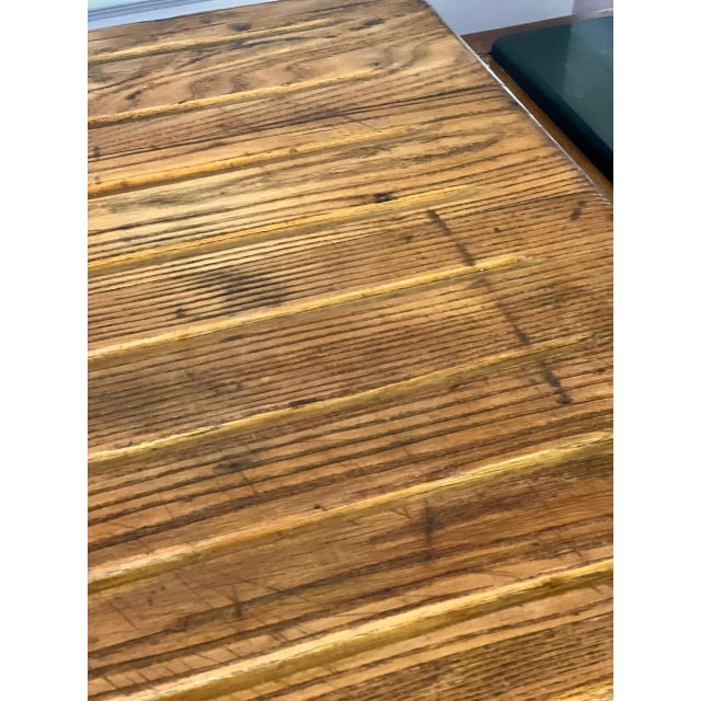 19th Century Primitive Large Hand-Crafted Solid Oak Drain Board For Sale - Image 9 of 12
